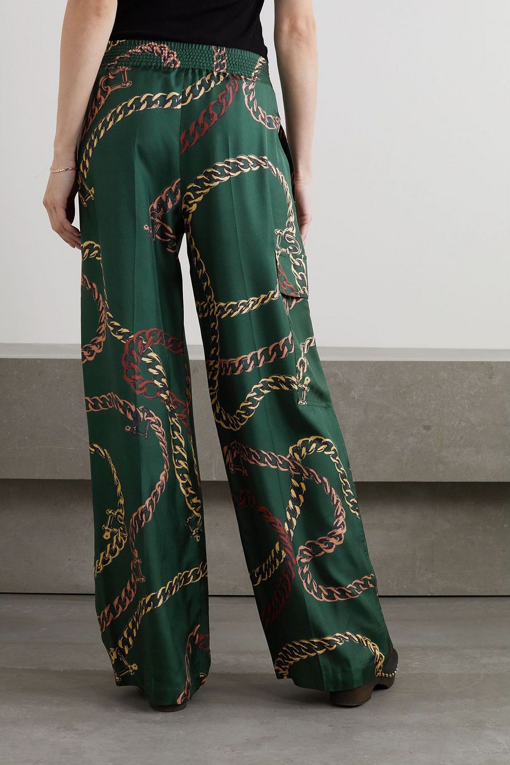 VICTORIA BECKHAM Printed silk-twill pants