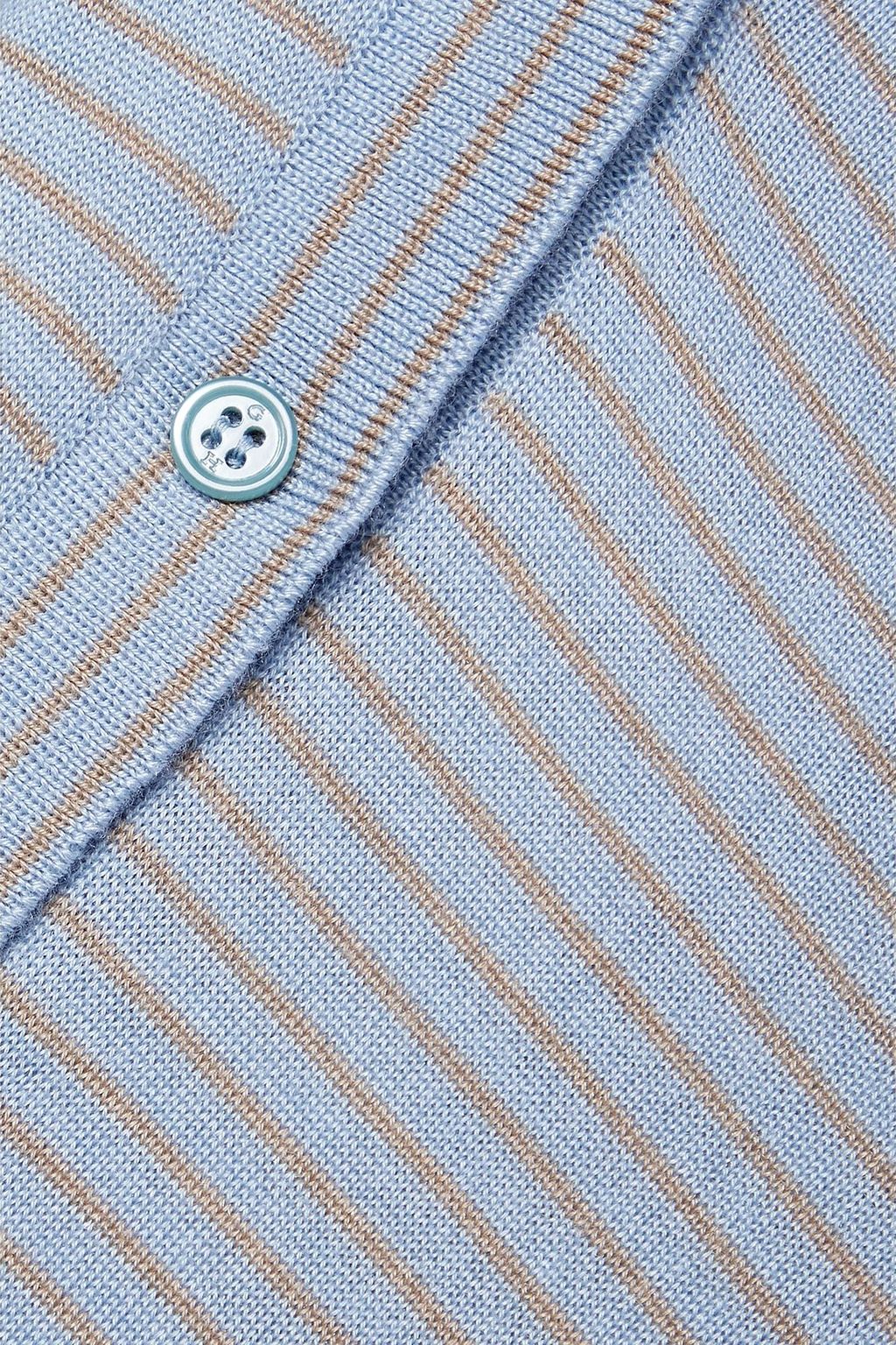 GABRIELA HEARST Banjo striped cashmere and silk-blend polo shirt