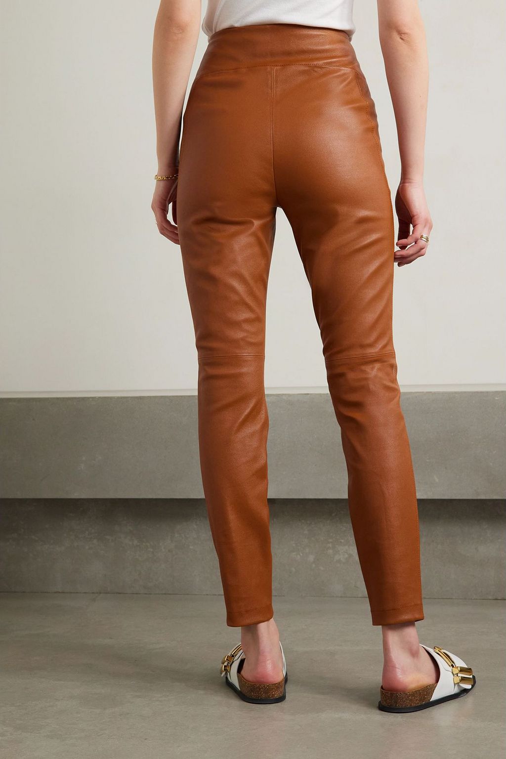 LAFAYETTE 148 Greenwich leather straight-leg pants