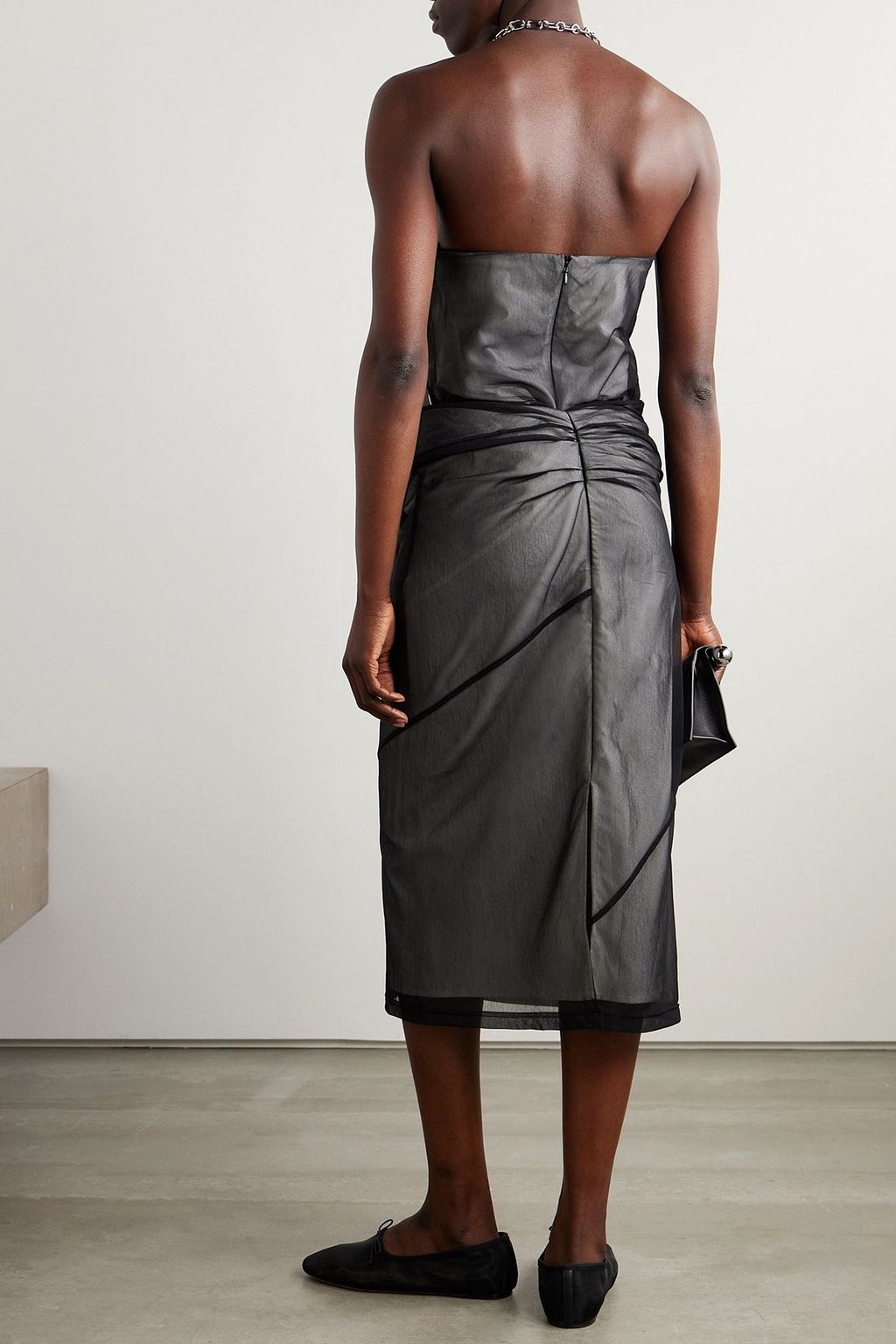 PROENZA SCHOULER Gwen strapless layered organza midi dress