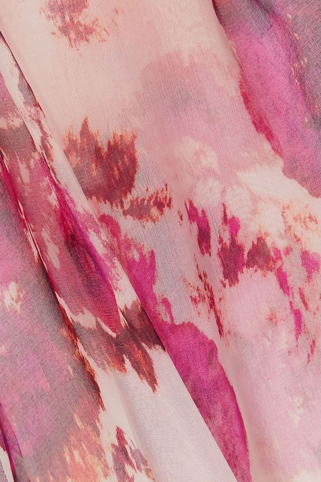 DRIES VAN NOTEN Pleated floral-print organza dress