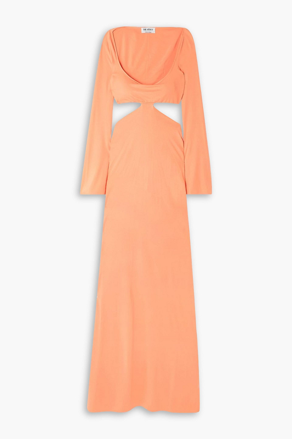 Attico Leslie Cutout Jersey Maxi Dress In Orange