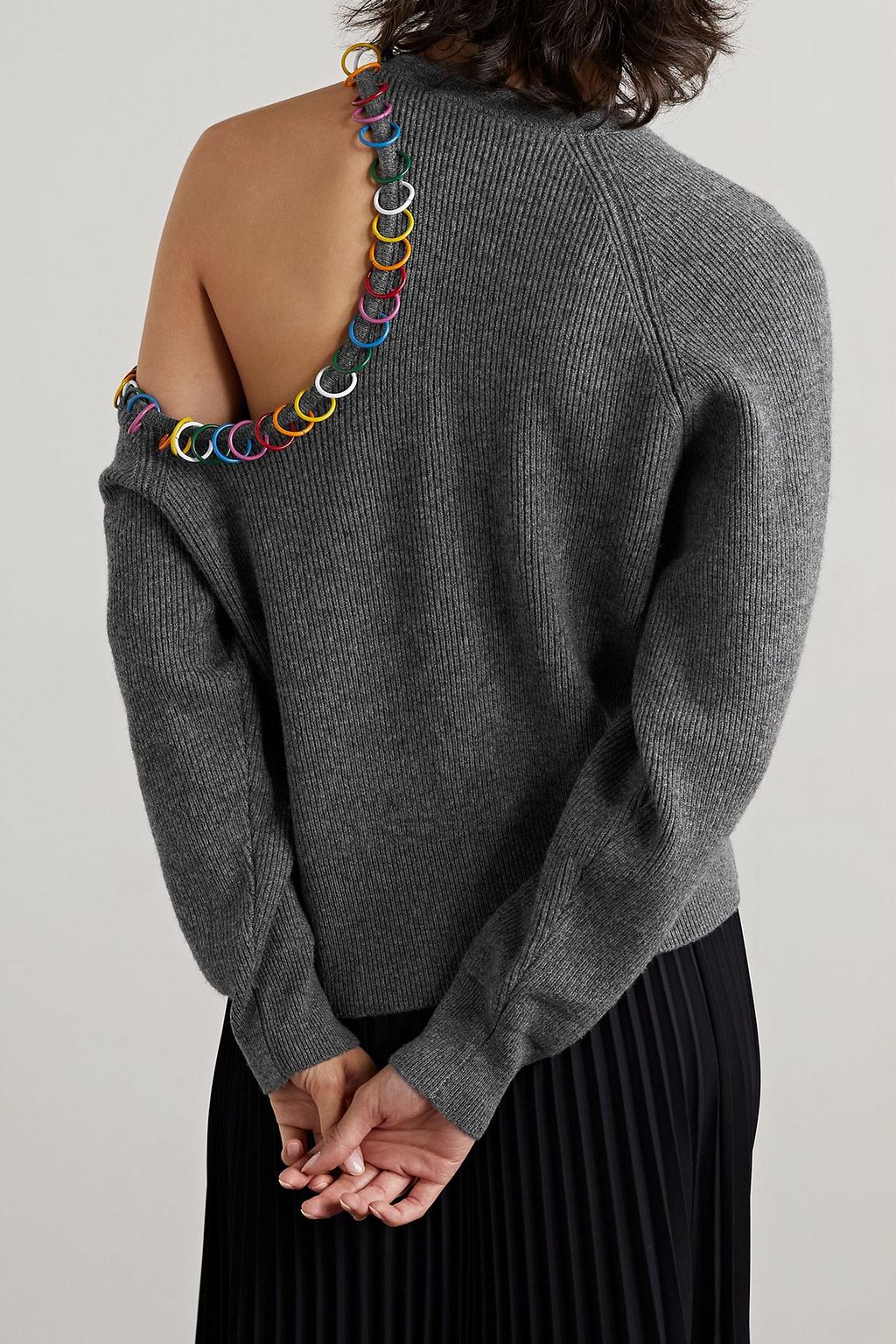 MONSE Cutout ribbed embellished wool-blend sweater