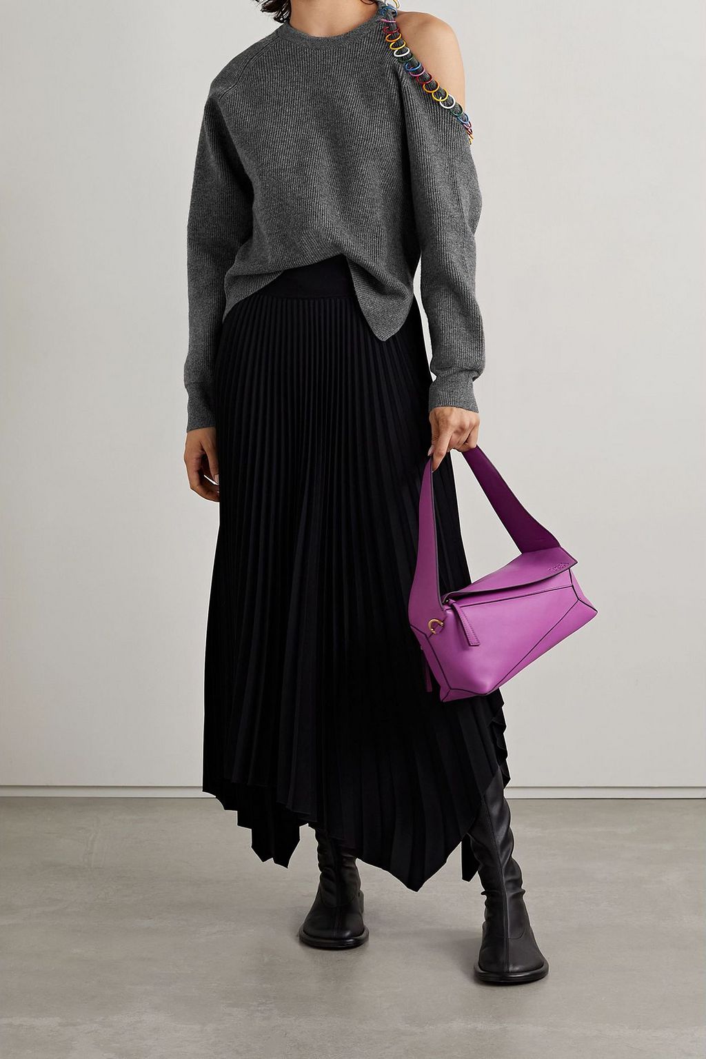 MONSE Cutout ribbed embellished wool-blend sweater