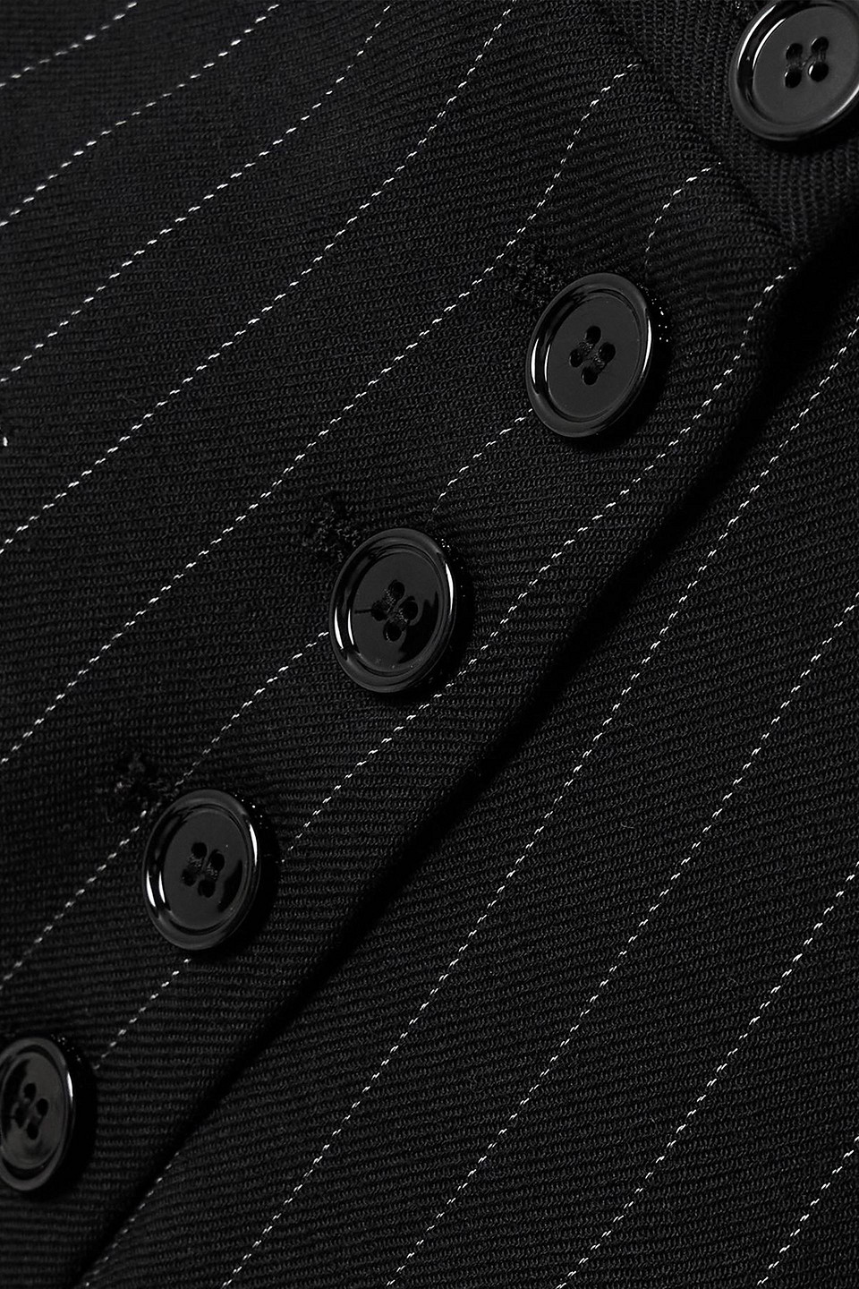 Courrèges Pinstriped Stretch-wool Flared Pants In Black