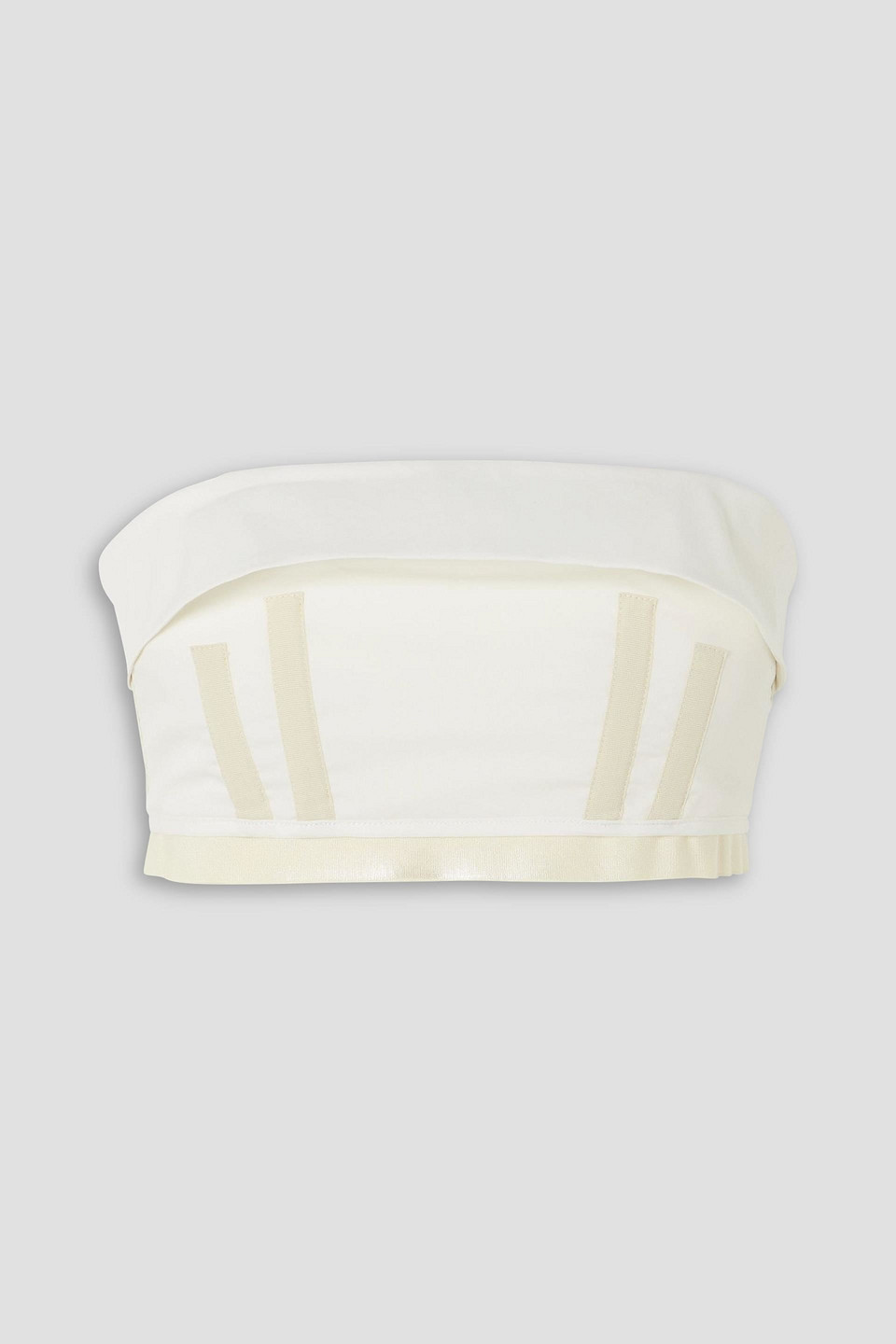 Molly Goddard Tegen Strapless Cropped Grosgrain-trimmed Cotton Top In White