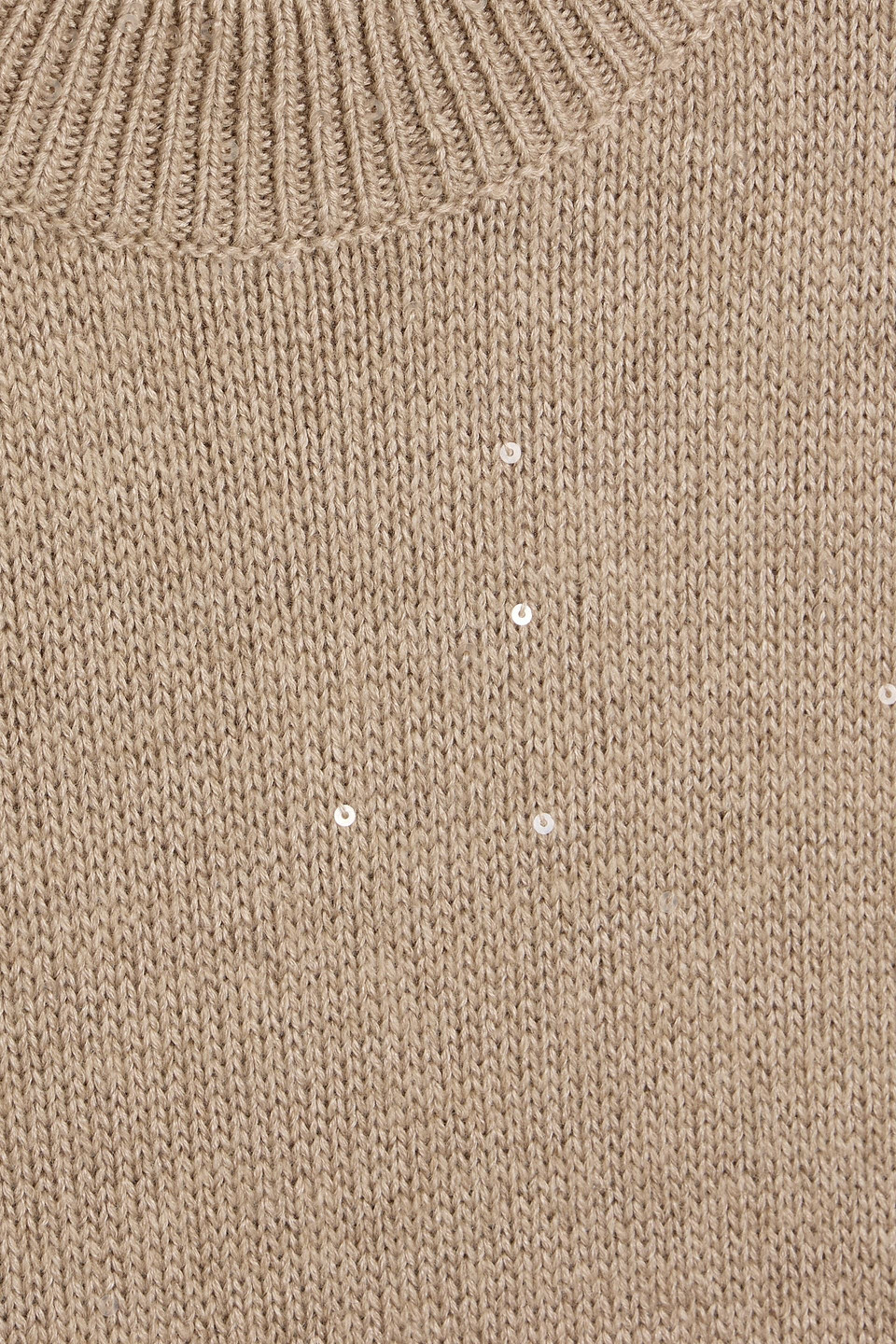 Brunello Cucinelli Sequin-embellished Cashmere And Silk-blend Sweater In Brown