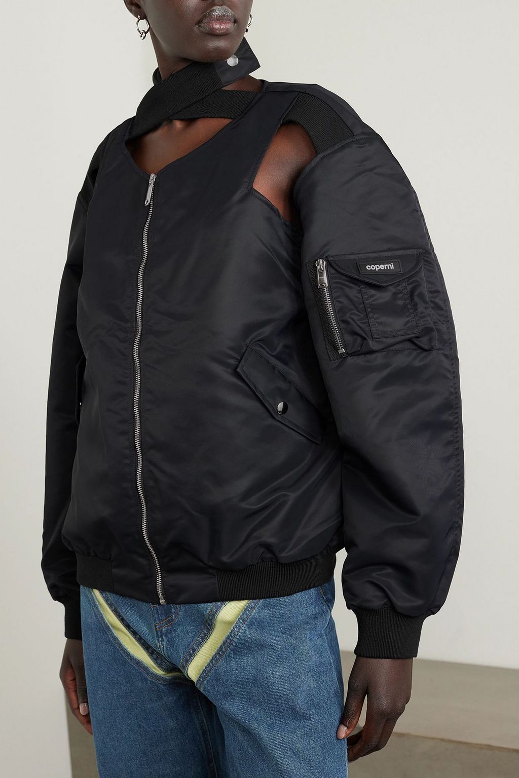 COPERNI Bomberjacke aus recyceltem Satin mit Cut-outs
