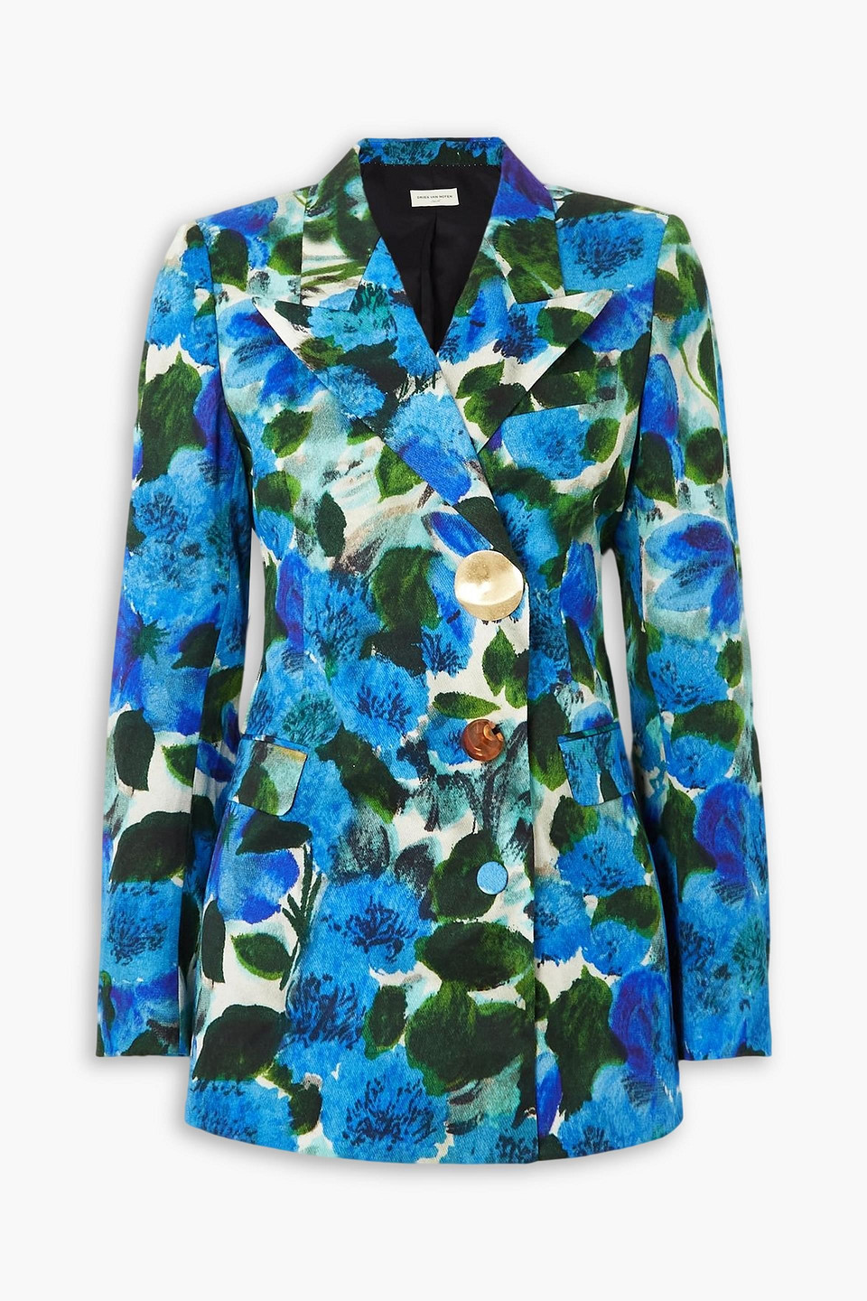 Dries Van Noten Floral-print Cotton Blazer In Multi