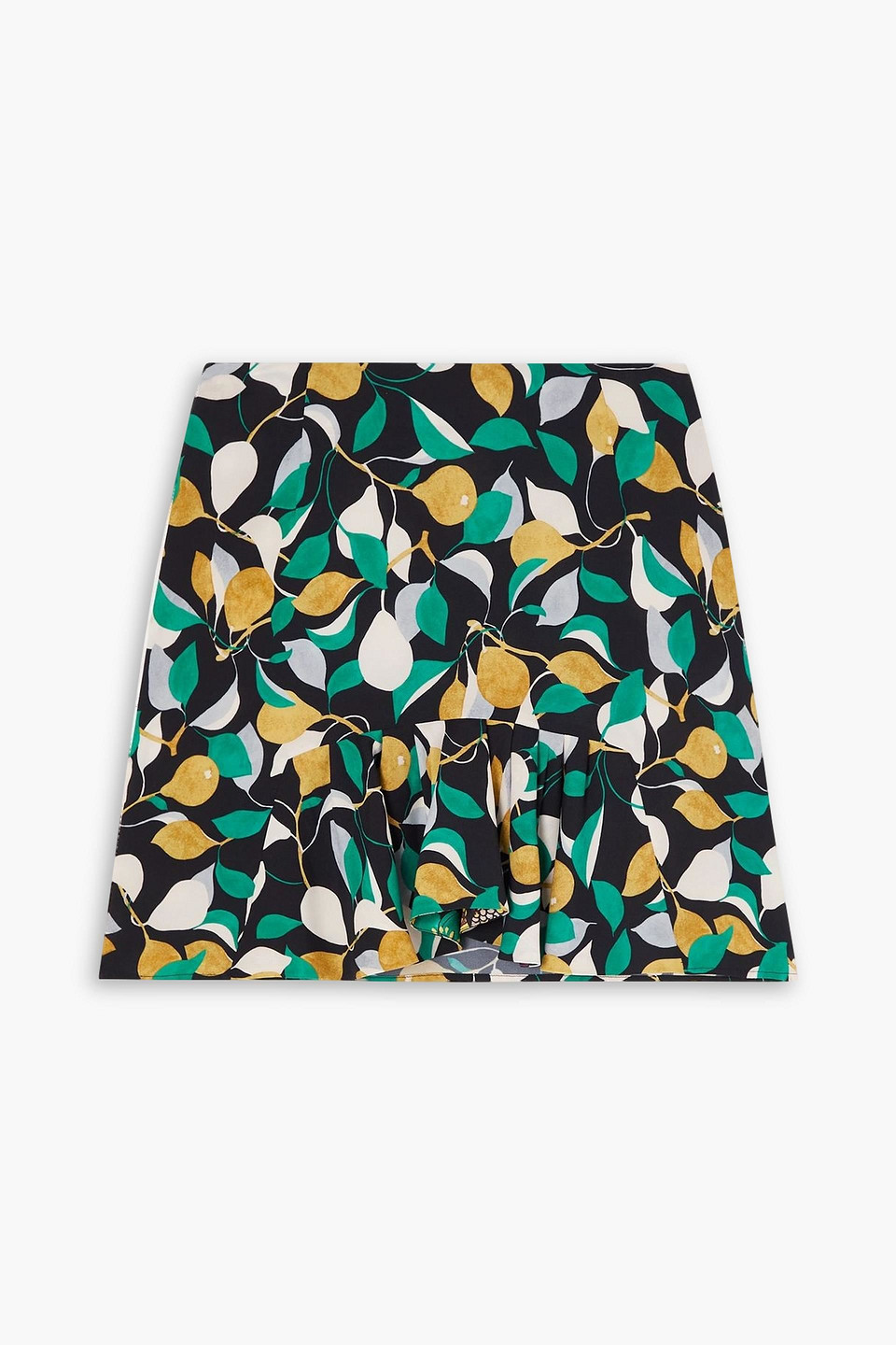 La Doublej Drifter Ruffled Printed Stretch-crepe Mini Skirt In Multi