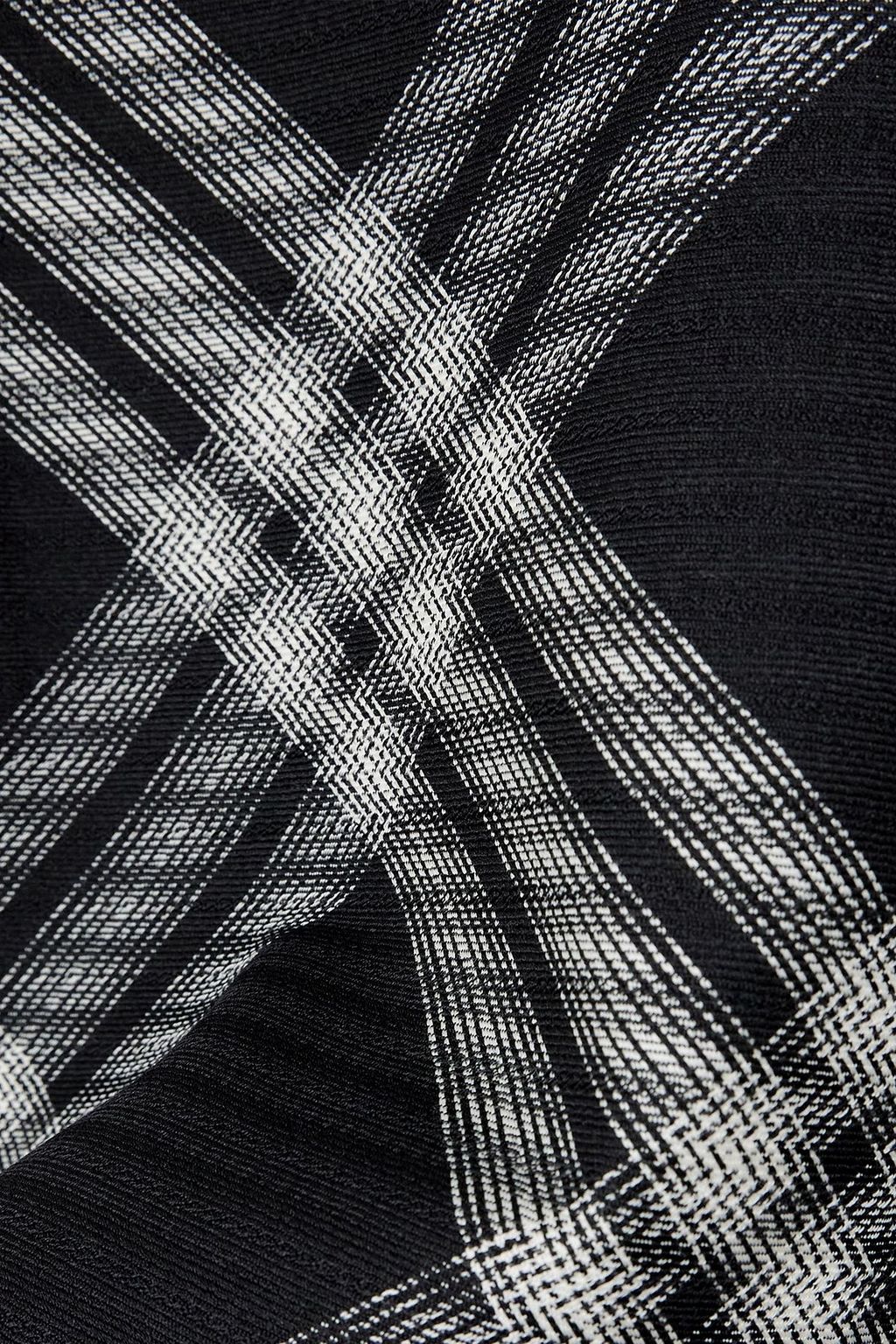 BURBERRY Strapless leather-trimmed checked wool mini dress