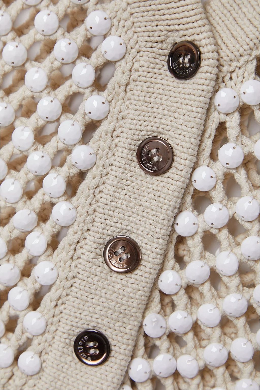 DIOTIMA Norbrook cropped beaded cotton-blend cardigan
