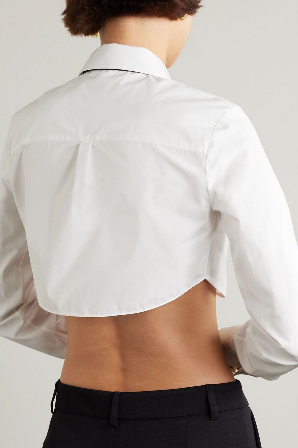 VALENTINO GARAVANI Cropped cotton-poplin shirt