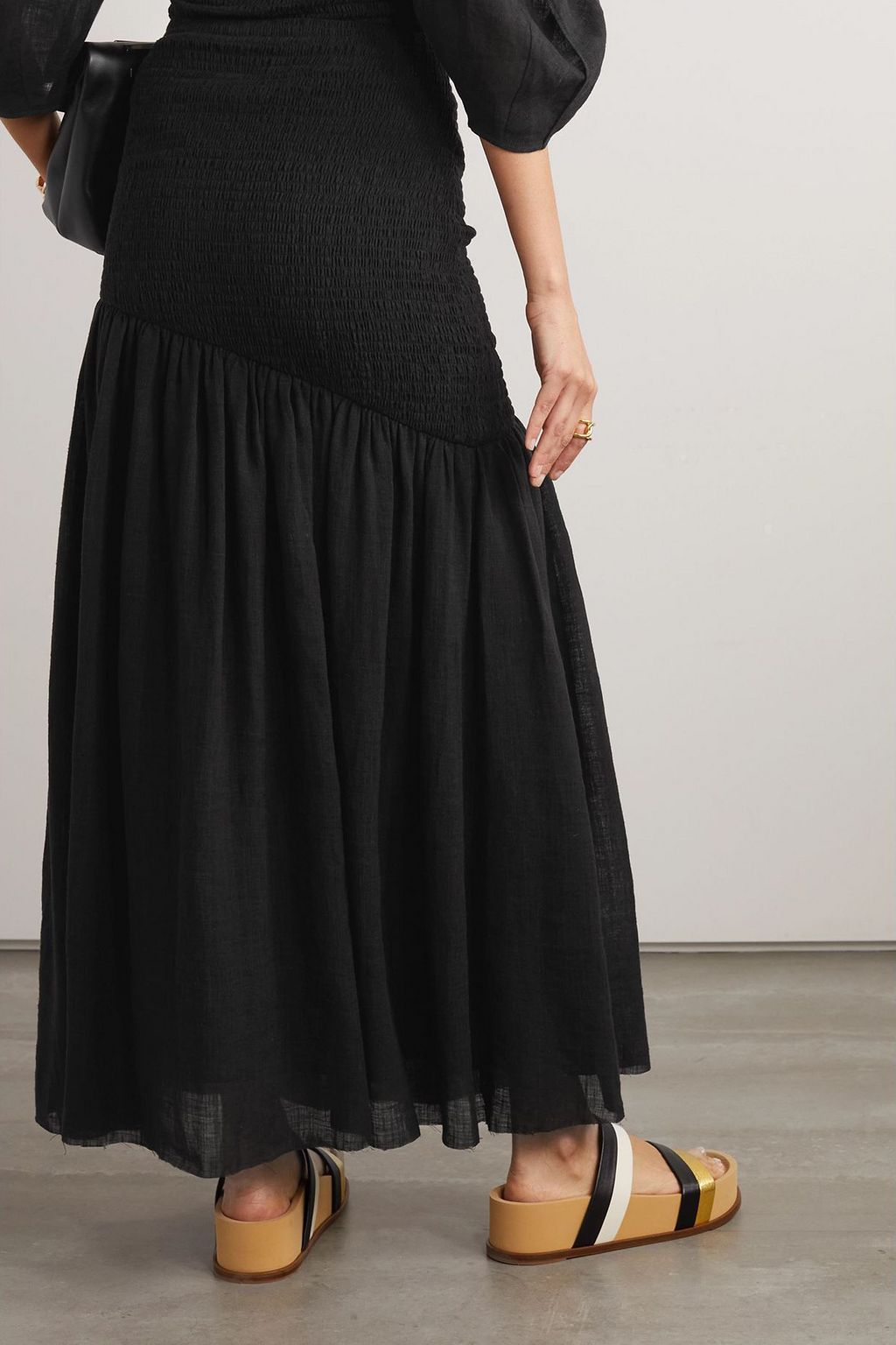 GABRIELA HEARST Maxwell shirred linen-gauze maxi skirt