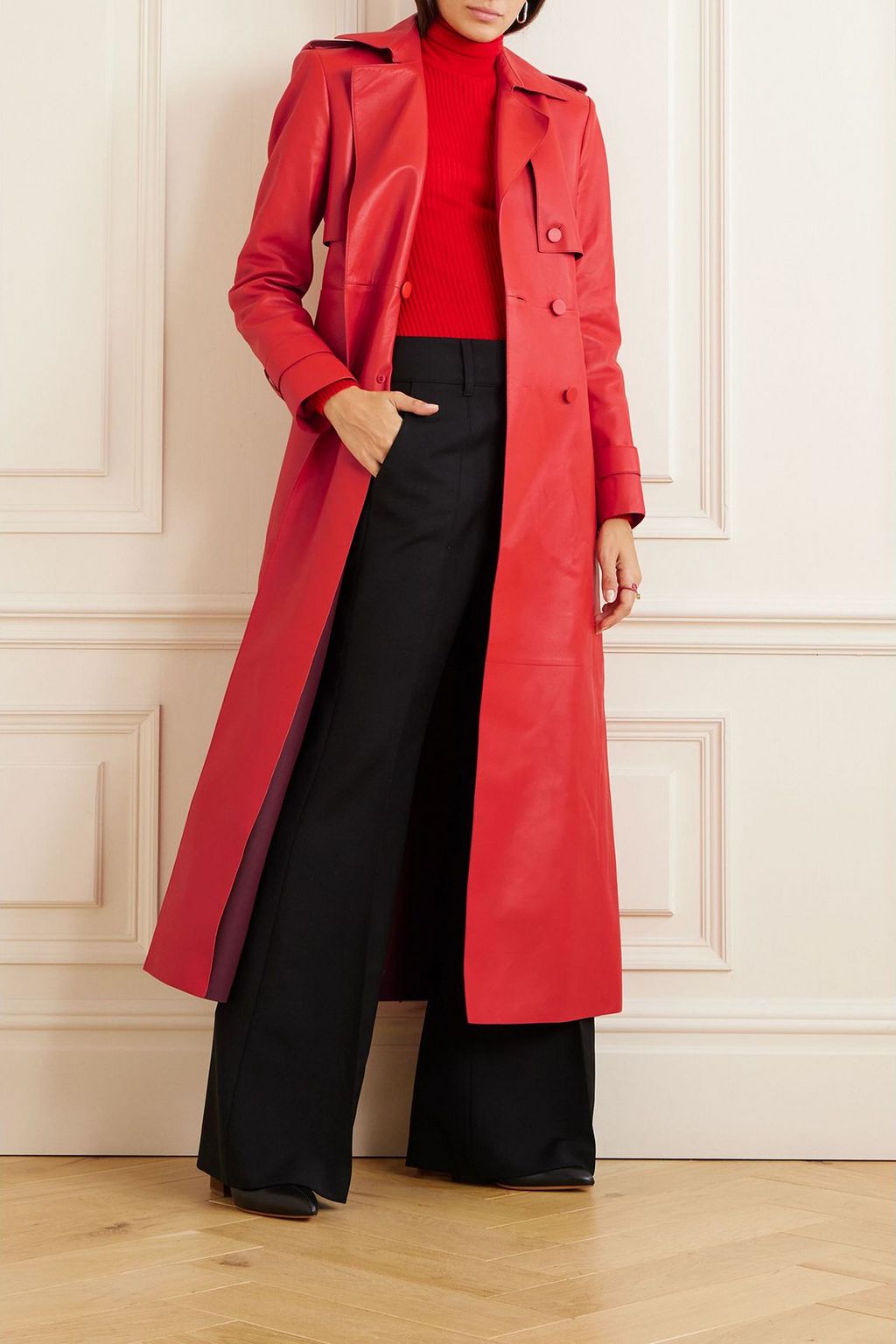GABRIELA HEARST レザー ダブルブレスト トレンチコート