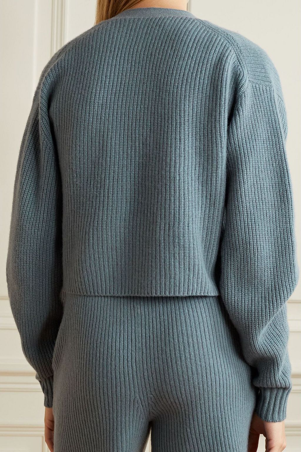 LAPOINTE Cropped ribbed cashmere cardigan