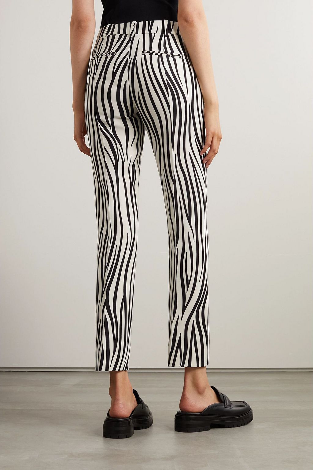 VALENTINO GARAVANI Zebra-print wool-blend straight-leg pants