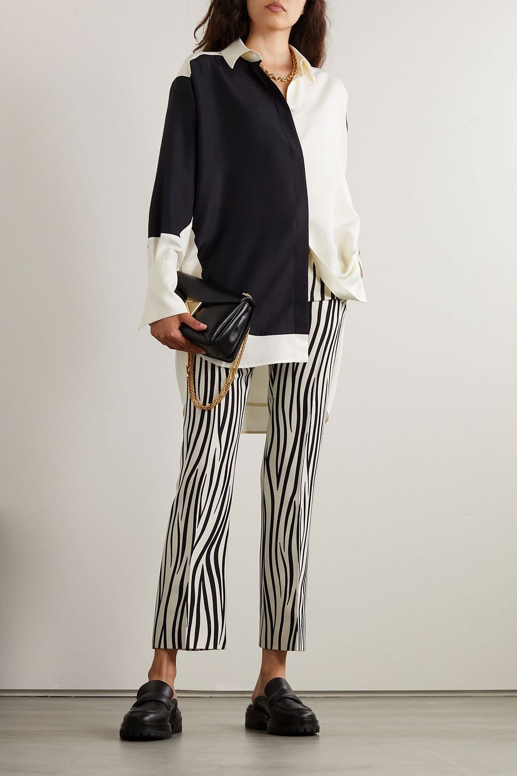 VALENTINO GARAVANI Zebra-print wool-blend straight-leg pants