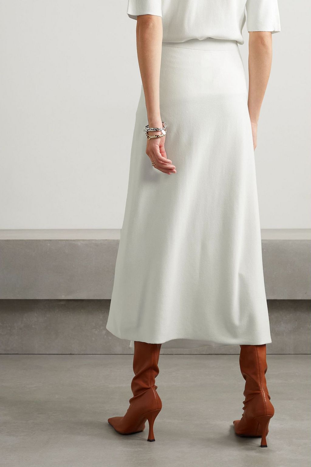 LAFAYETTE 148 Wrap-effect knitted midi skirt