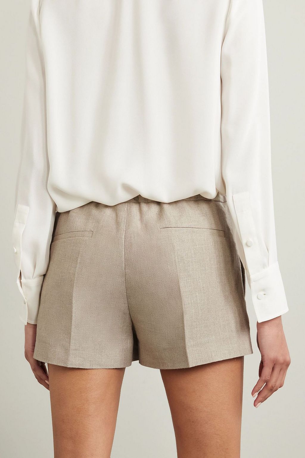VALENTINO GARAVANI リネンキャンバス ショートパンツ タック入り