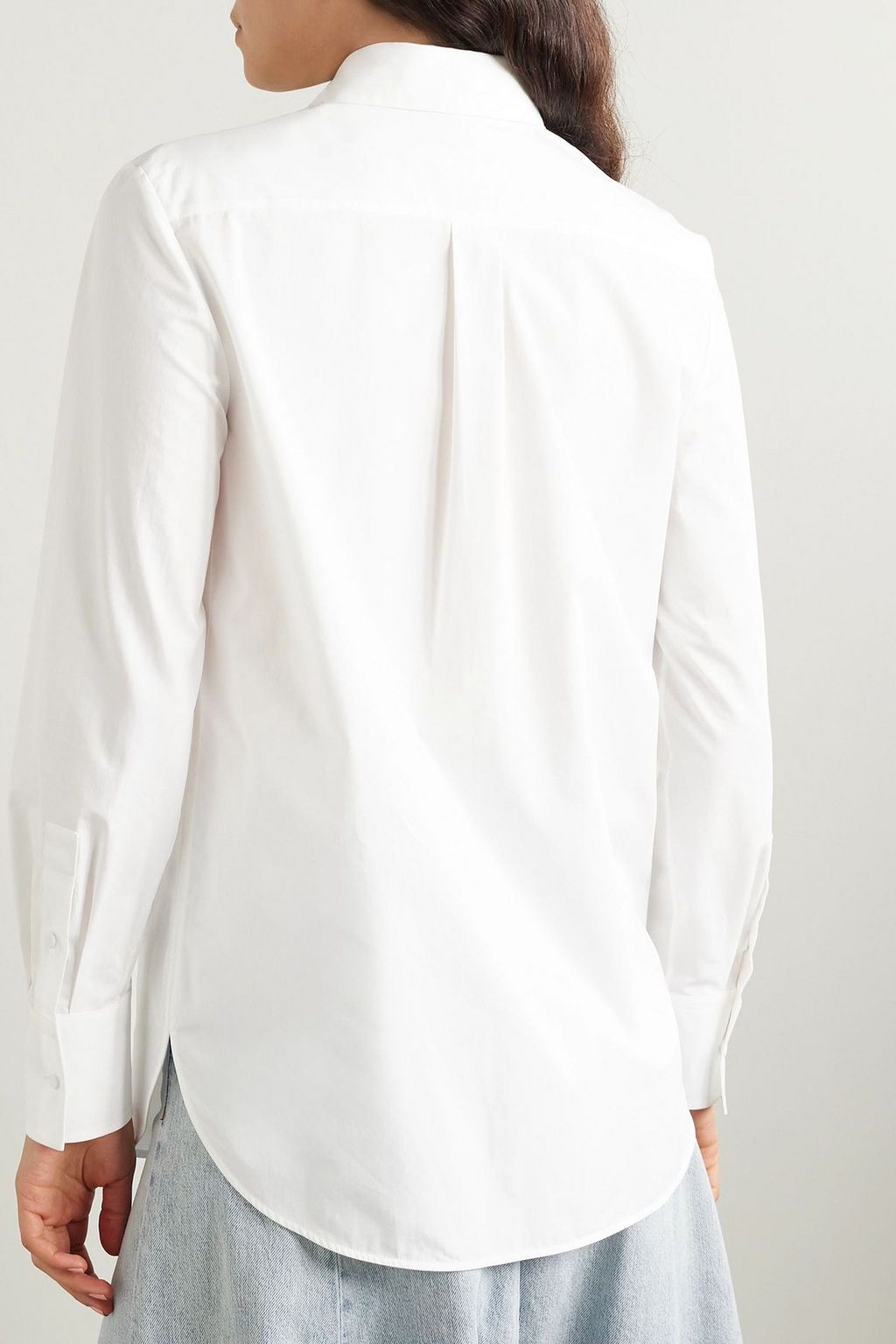 VALENTINO GARAVANI Piqué-trimmed cotton-poplin shirt