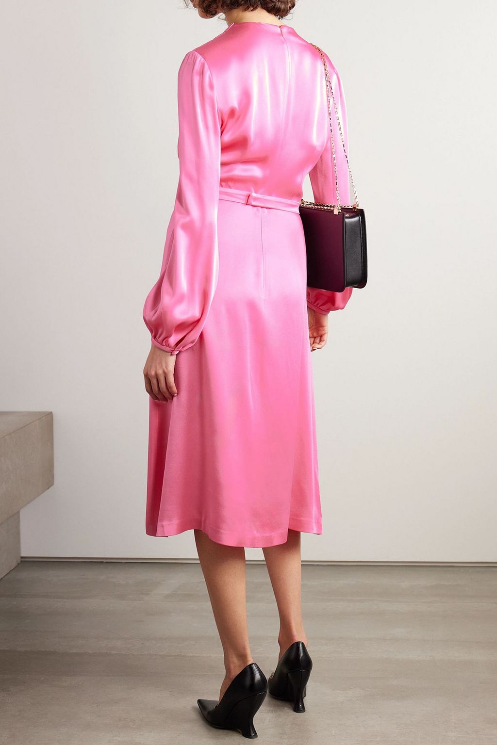 STELLA MCCARTNEY Drapiertes Midikleid aus Duchesse-Satin