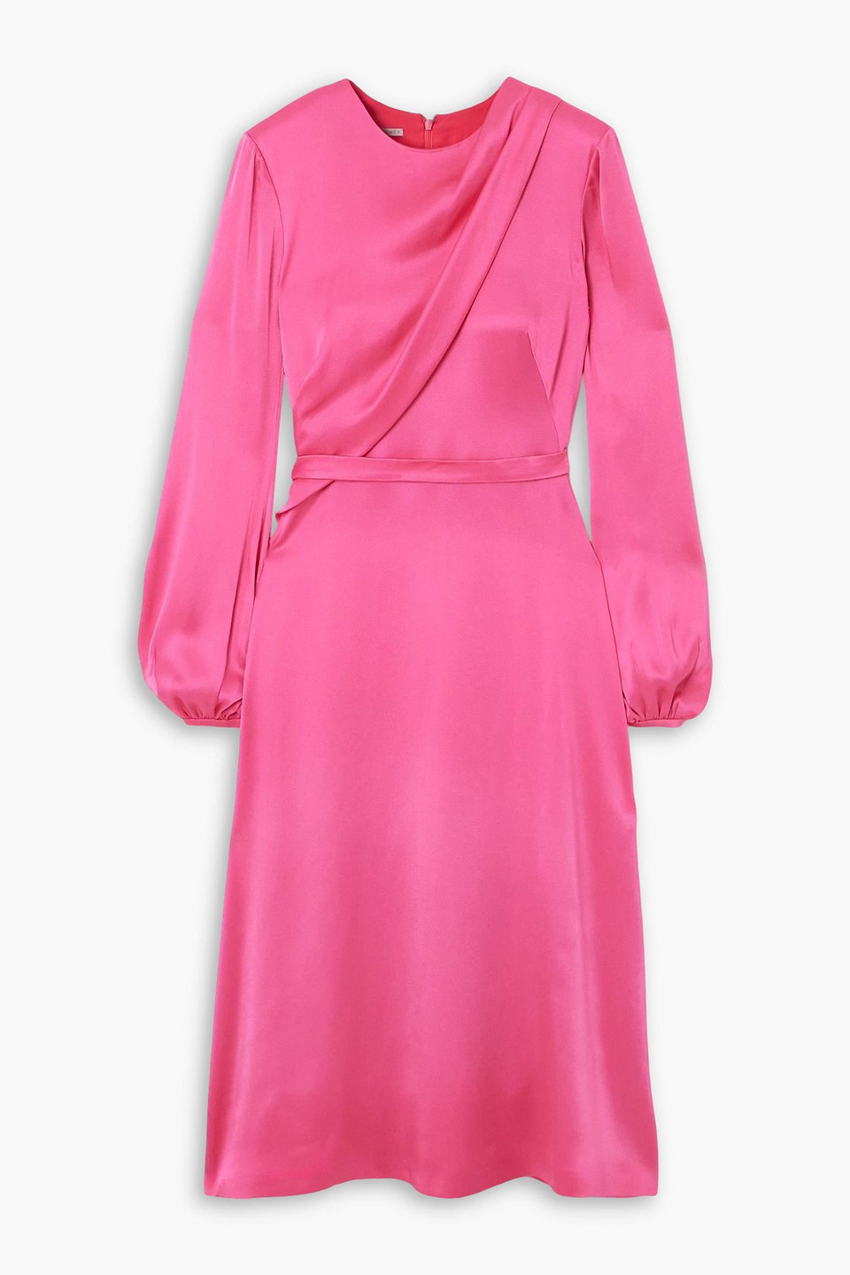 Stella Mccartney Draped Duchesse-satin Midi Dress In Pink