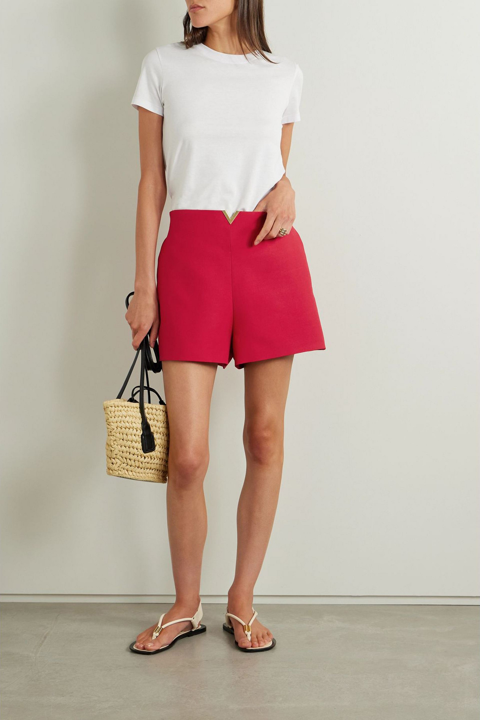 Valentino Garavani Wool and silk-blend crepe shorts
