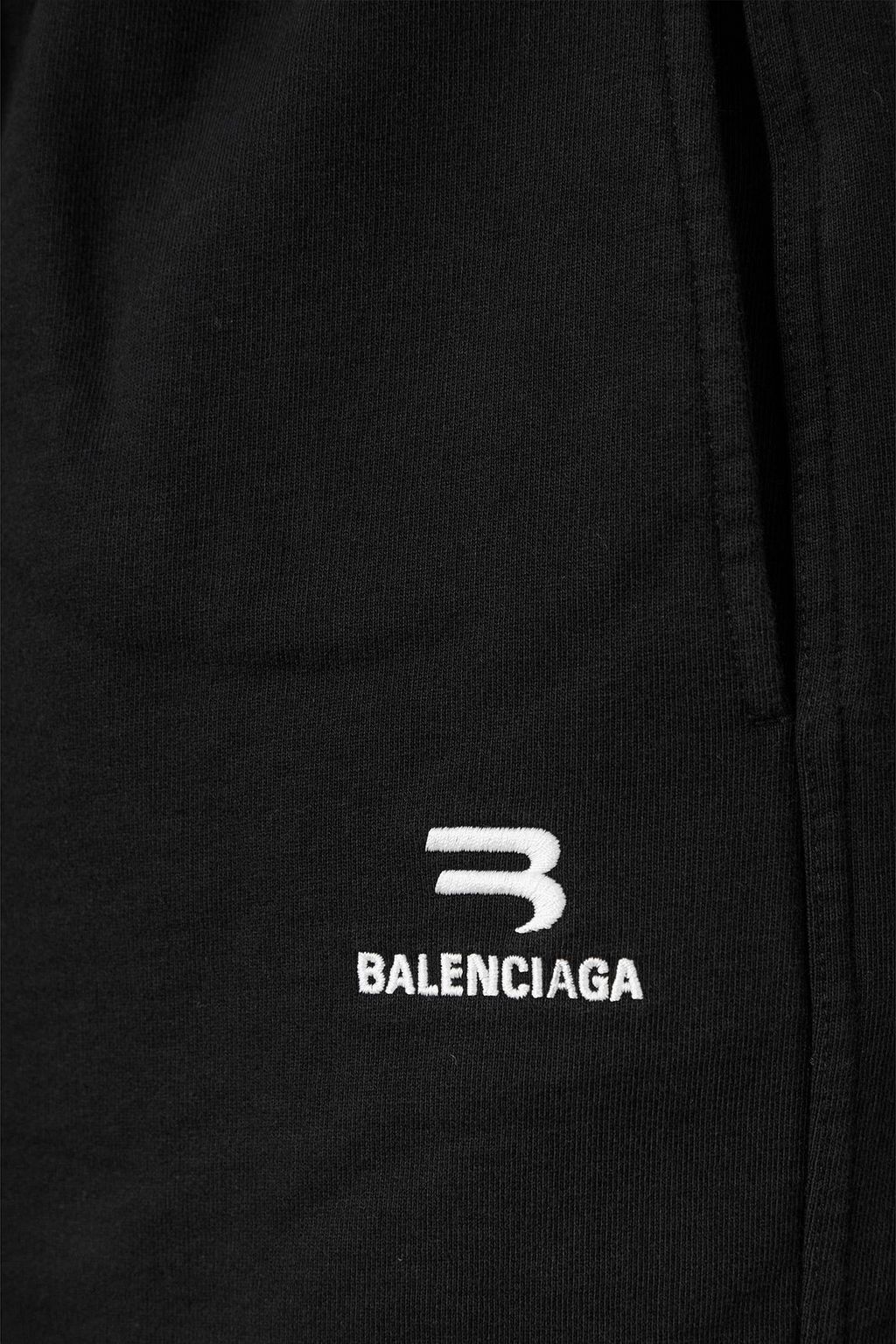 BALENCIAGA Layered embroidered cotton-fleece track pants