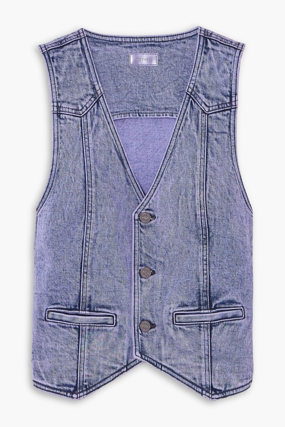 Mother The Masked Rider Denim Vest In Blue