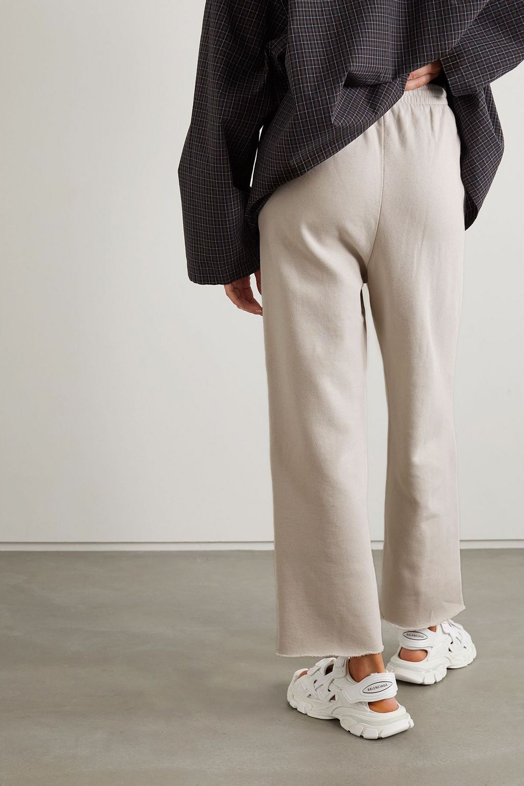 BALENCIAGA Cropped Track Pants aus Baumwollfleece