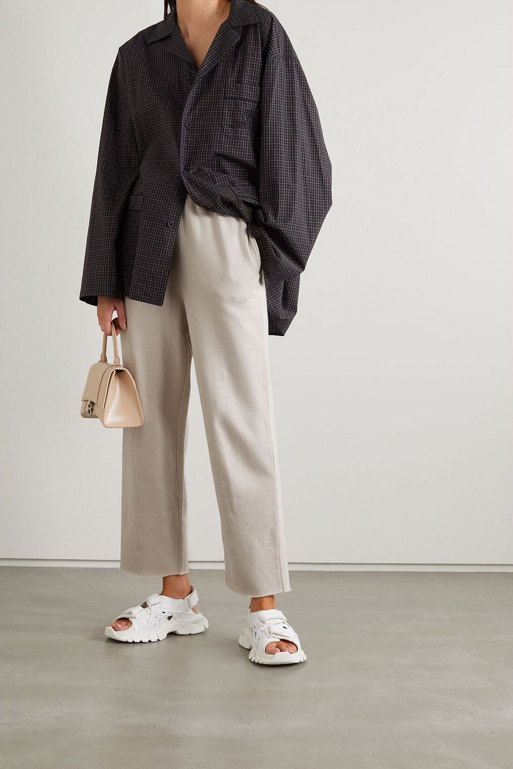 BALENCIAGA Cropped Track Pants aus Baumwollfleece