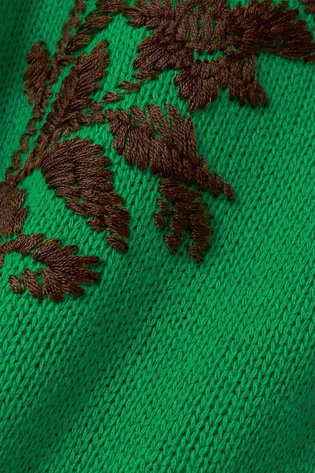 VALENTINO GARAVANI Fringed embroidered wool midi dress