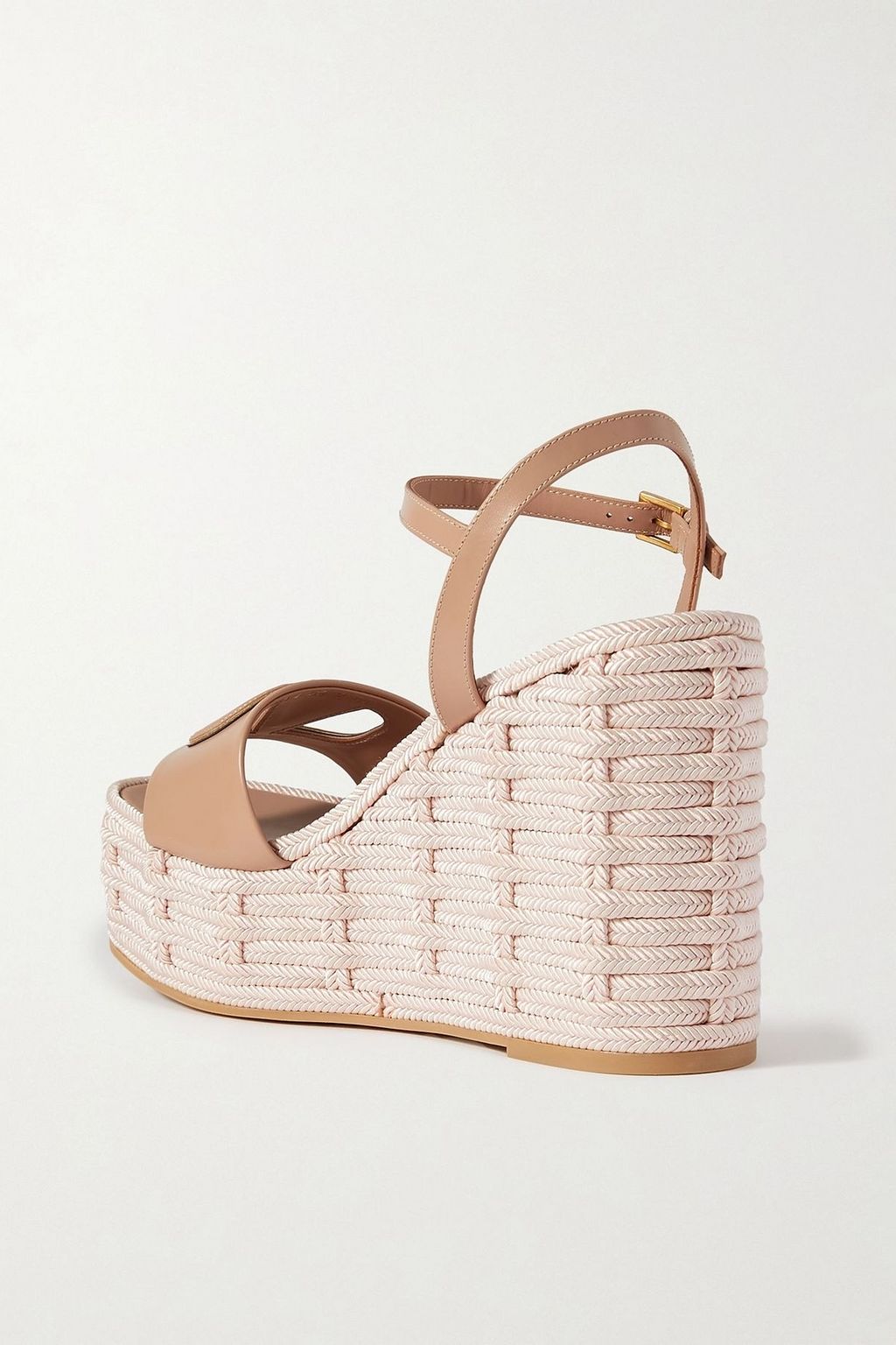 VALENTINO GARAVANI VLOGO cutout leather wedge sandals