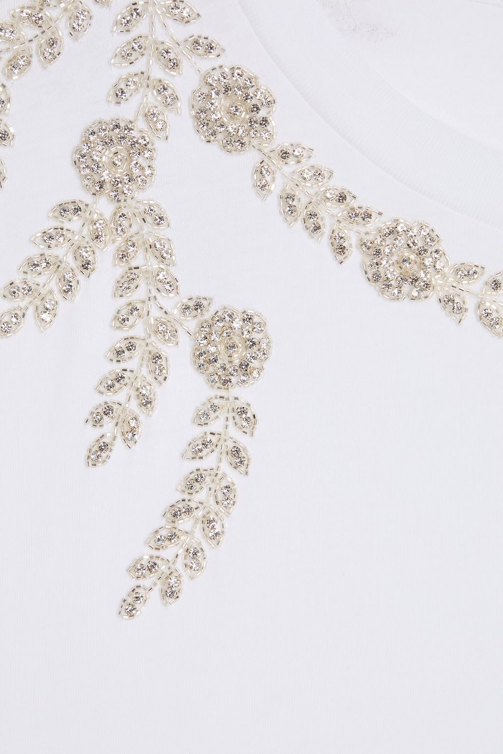 SANDRO Embellished cotton-jersey T-shirt