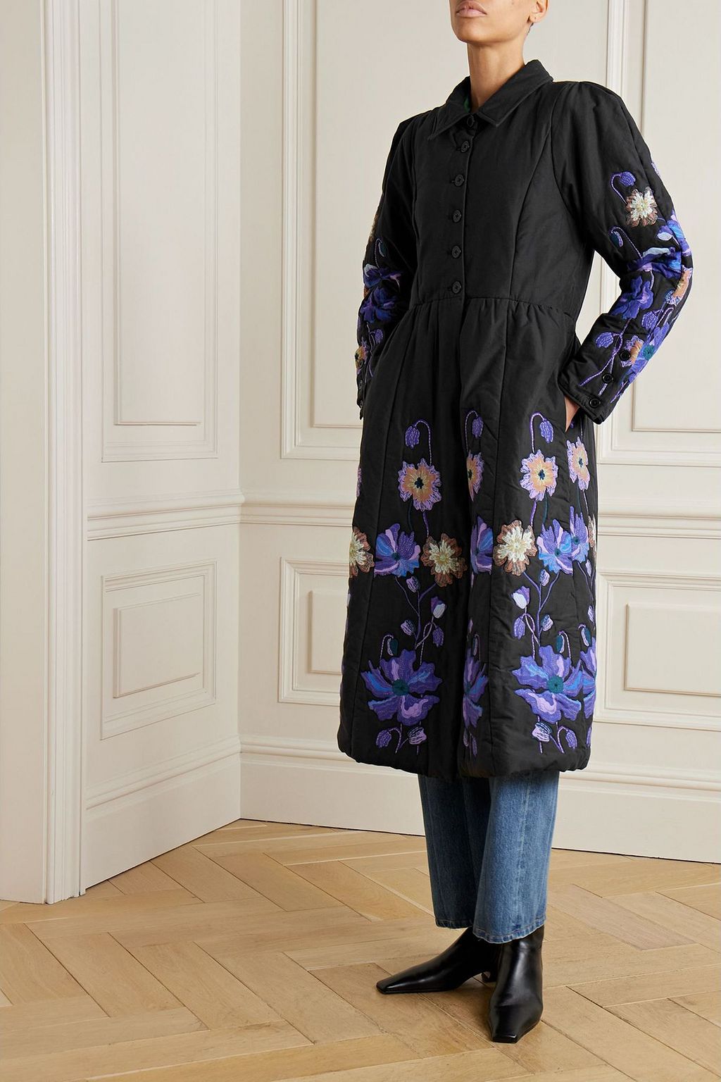 SEA Paula patchwork padded cotton coat