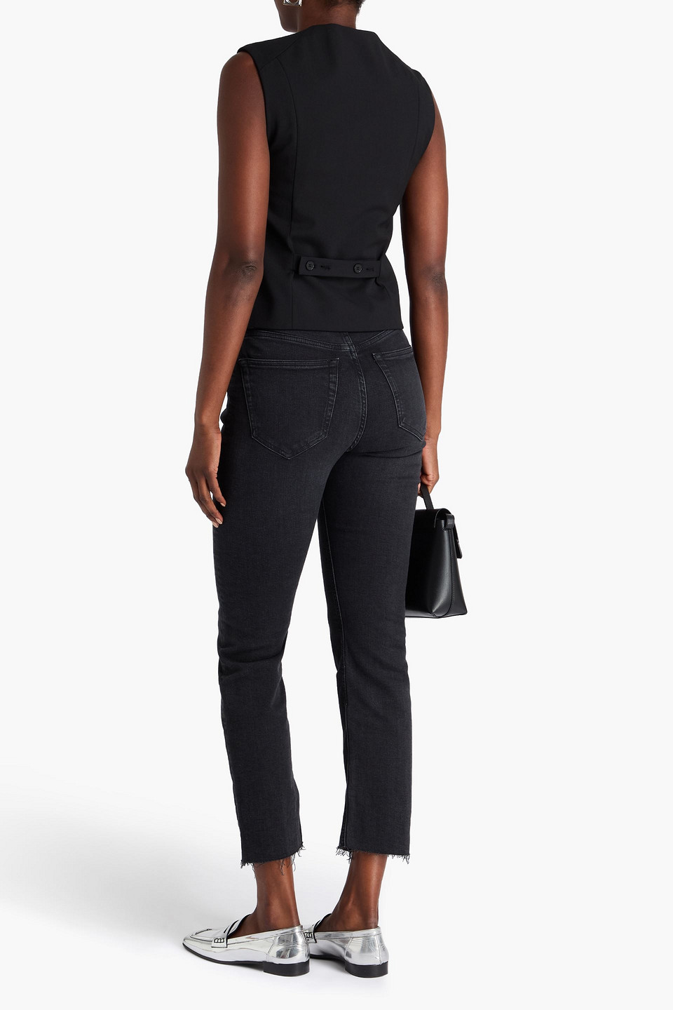  Sandro - Hoch Sitzende Skinny Jeans - Schwarz - Fr 40 