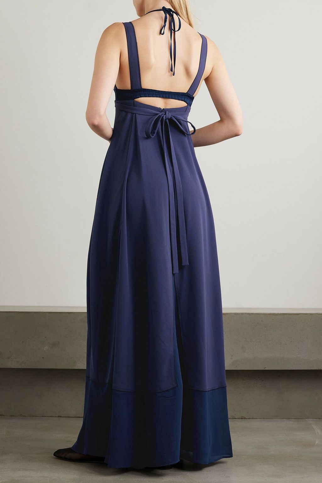 SIMKHAI Darina tulle and satin-trimmed jersey gown