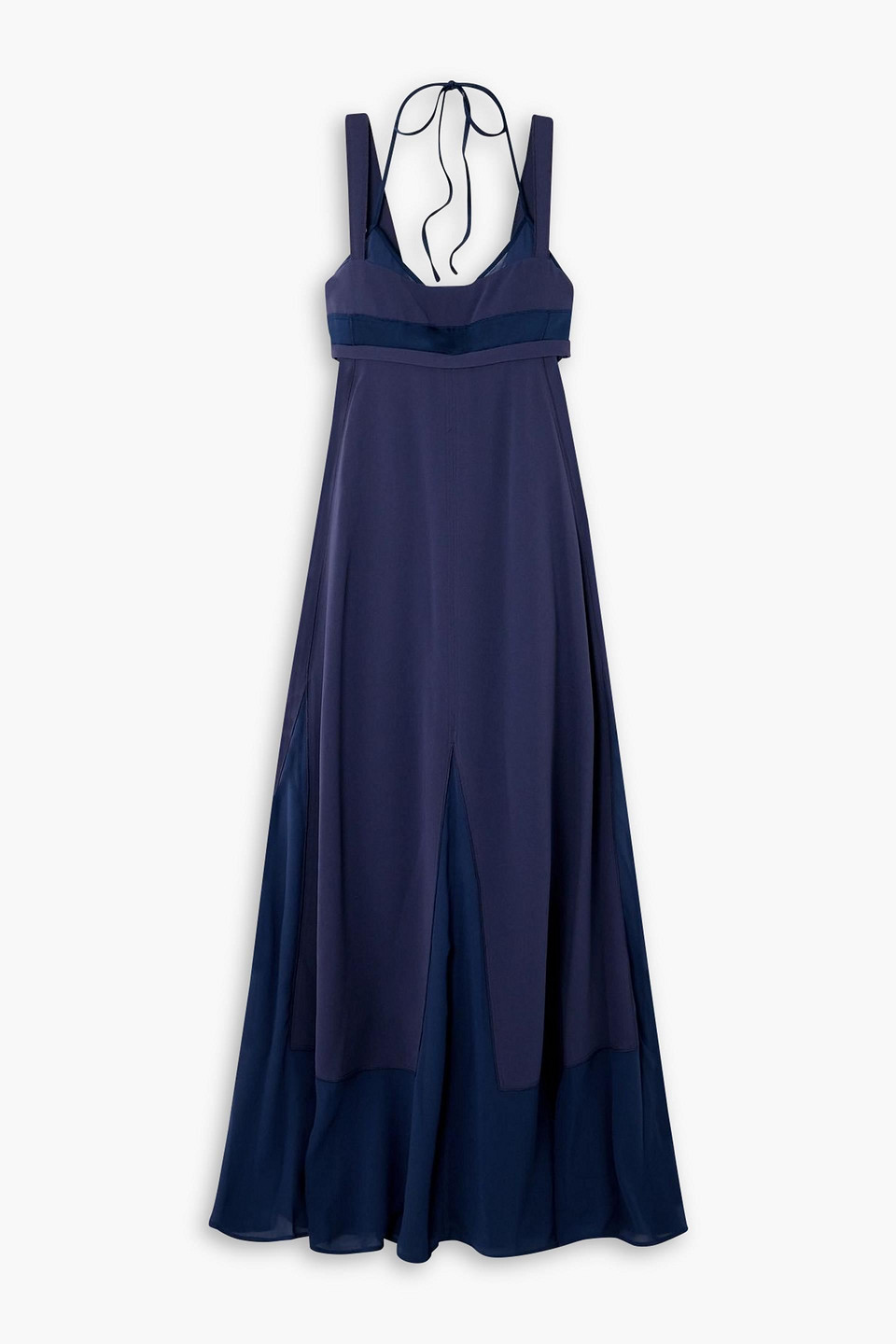 Simkhai Darina Tulle And Satin-trimmed Jersey Gown In Blue