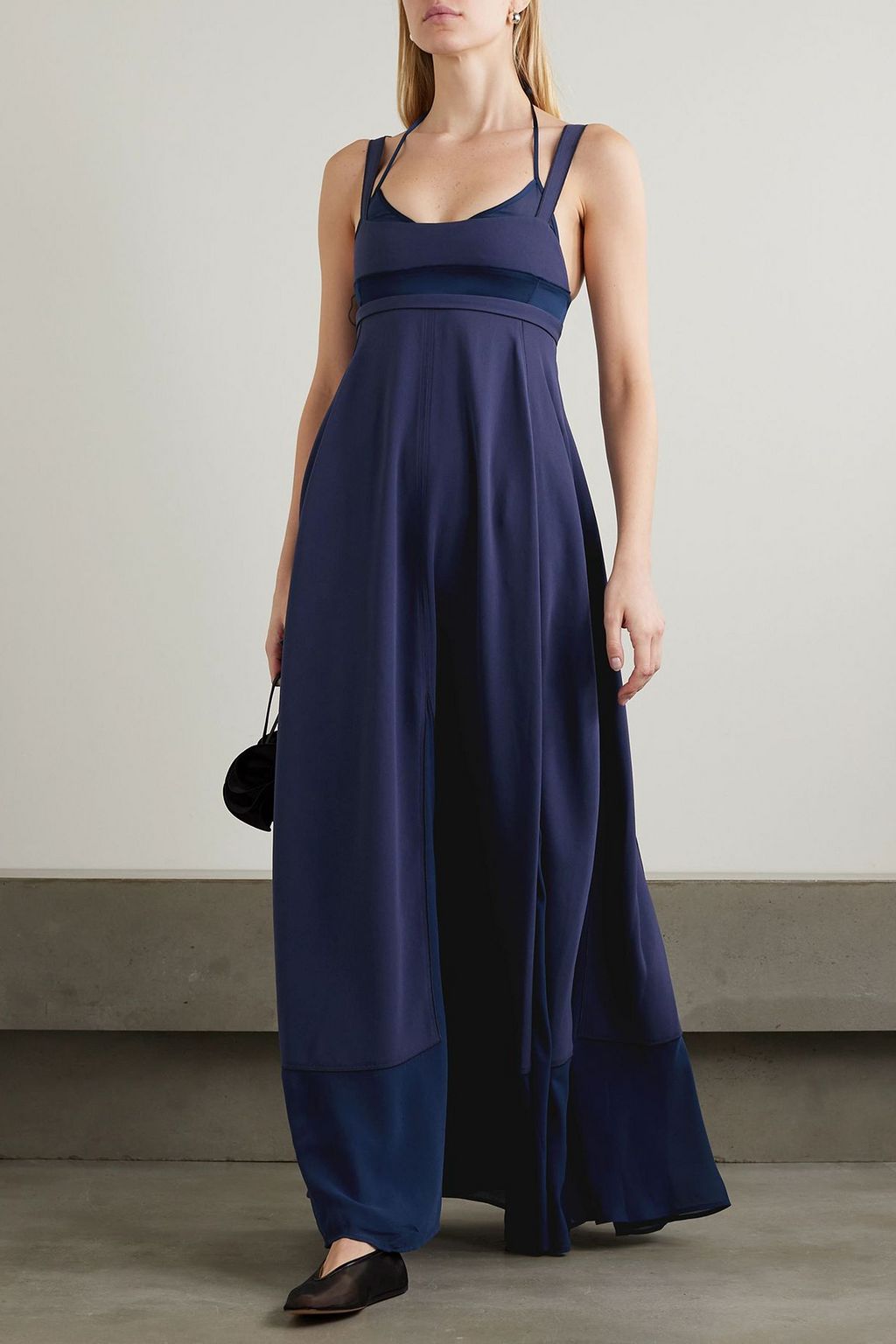 SIMKHAI Darina tulle and satin-trimmed jersey gown