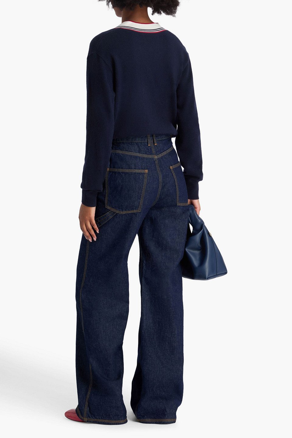Sandro High-rise Wide-leg Jeans In Blue