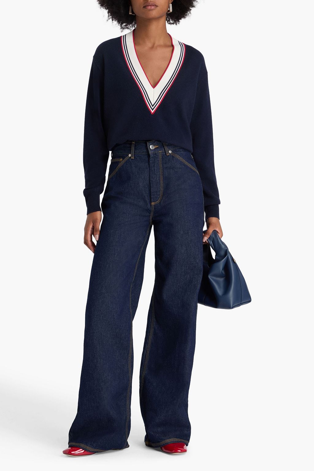 SANDRO High-rise wide-leg jeans