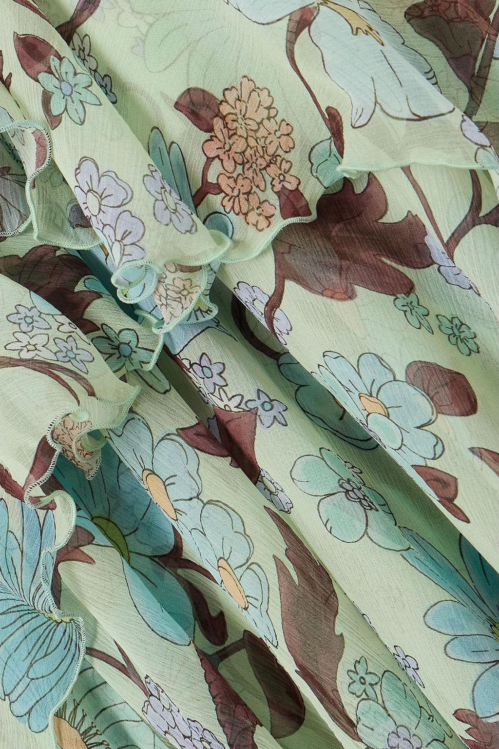 STELLA MCCARTNEY Ruffled floral-print silk-chiffon halterneck maxi dress