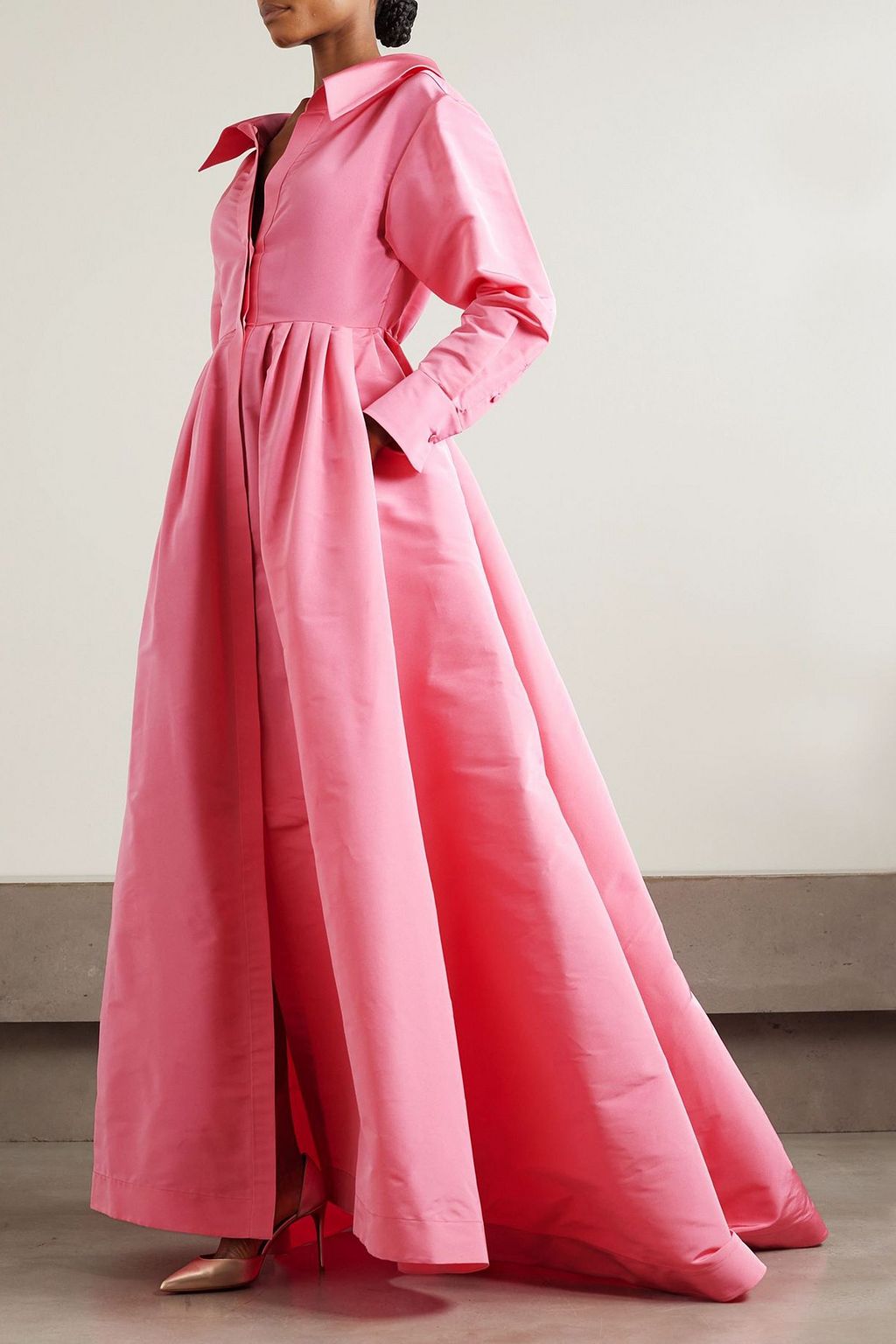 VALENTINO GARAVANI Pleated silk-faille gown