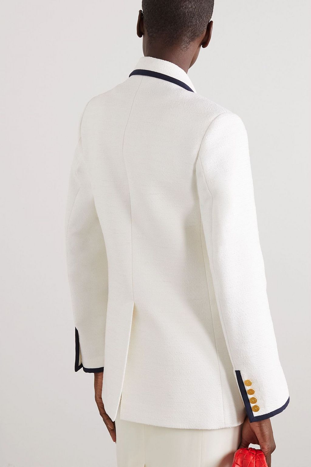 VALENTINO GARAVANI Double-breasted piped tweed blazer