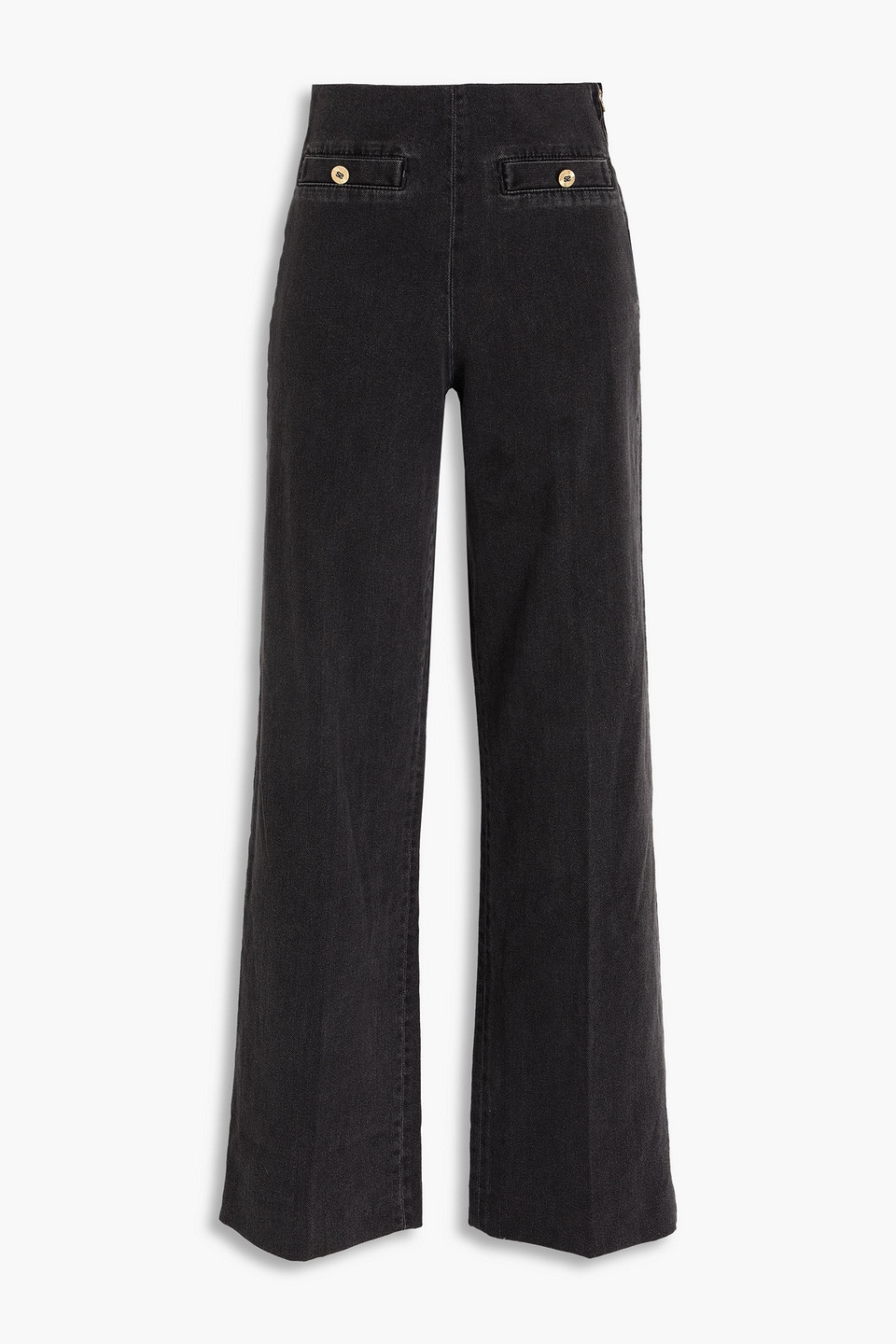 Sandro High-rise Wide-leg Jeans In Black