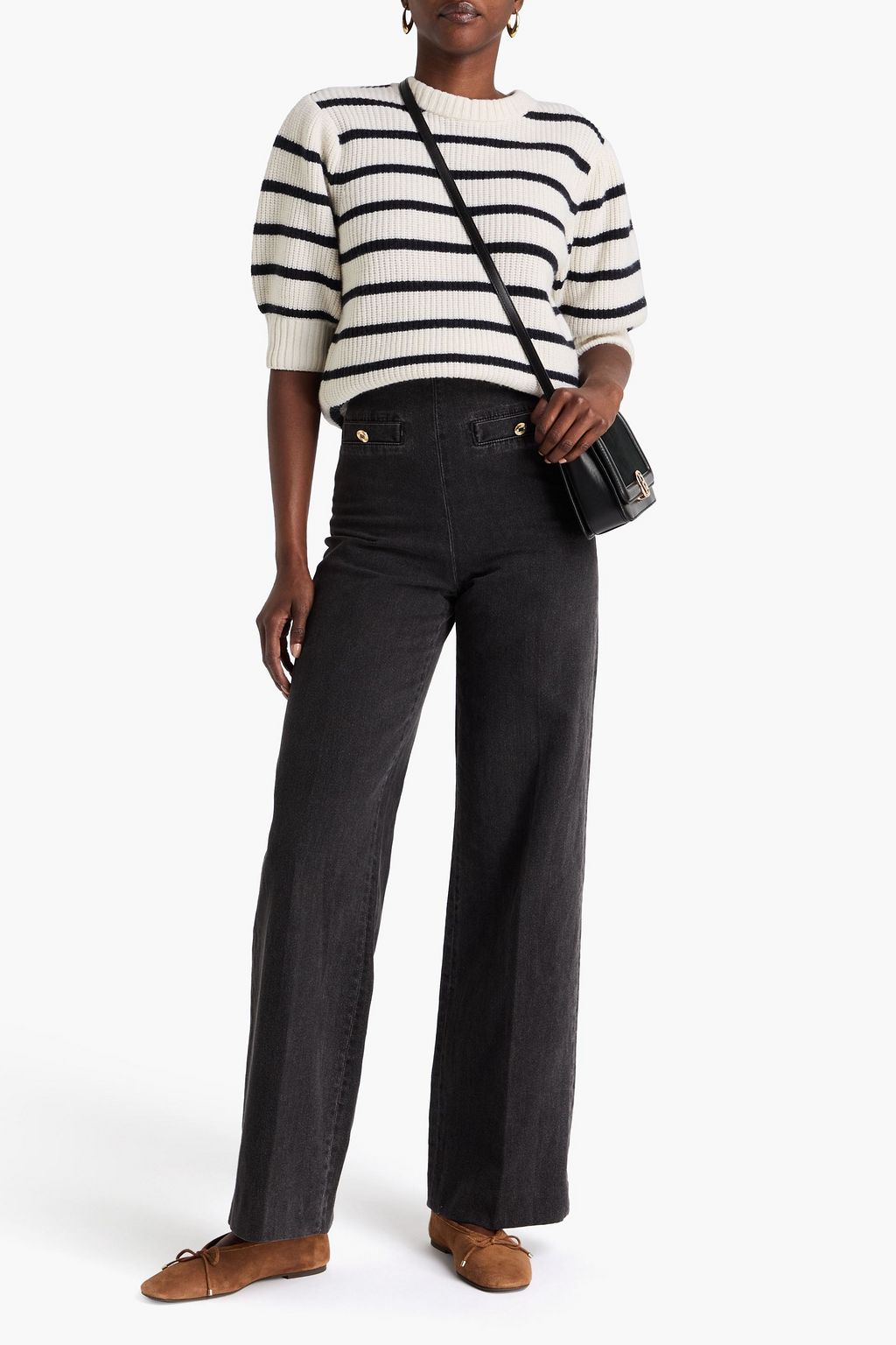 SANDRO High-rise wide-leg jeans