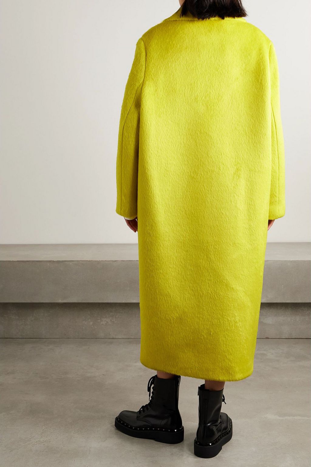 VALENTINO GARAVANI Oversized double-breasted llama and wool-blend coat
