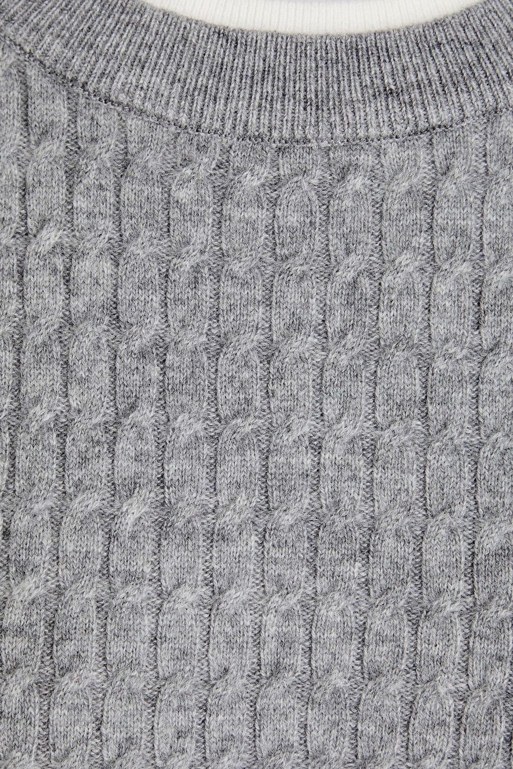 SANDRO Layered cable-knit wool and cashmere-blend top