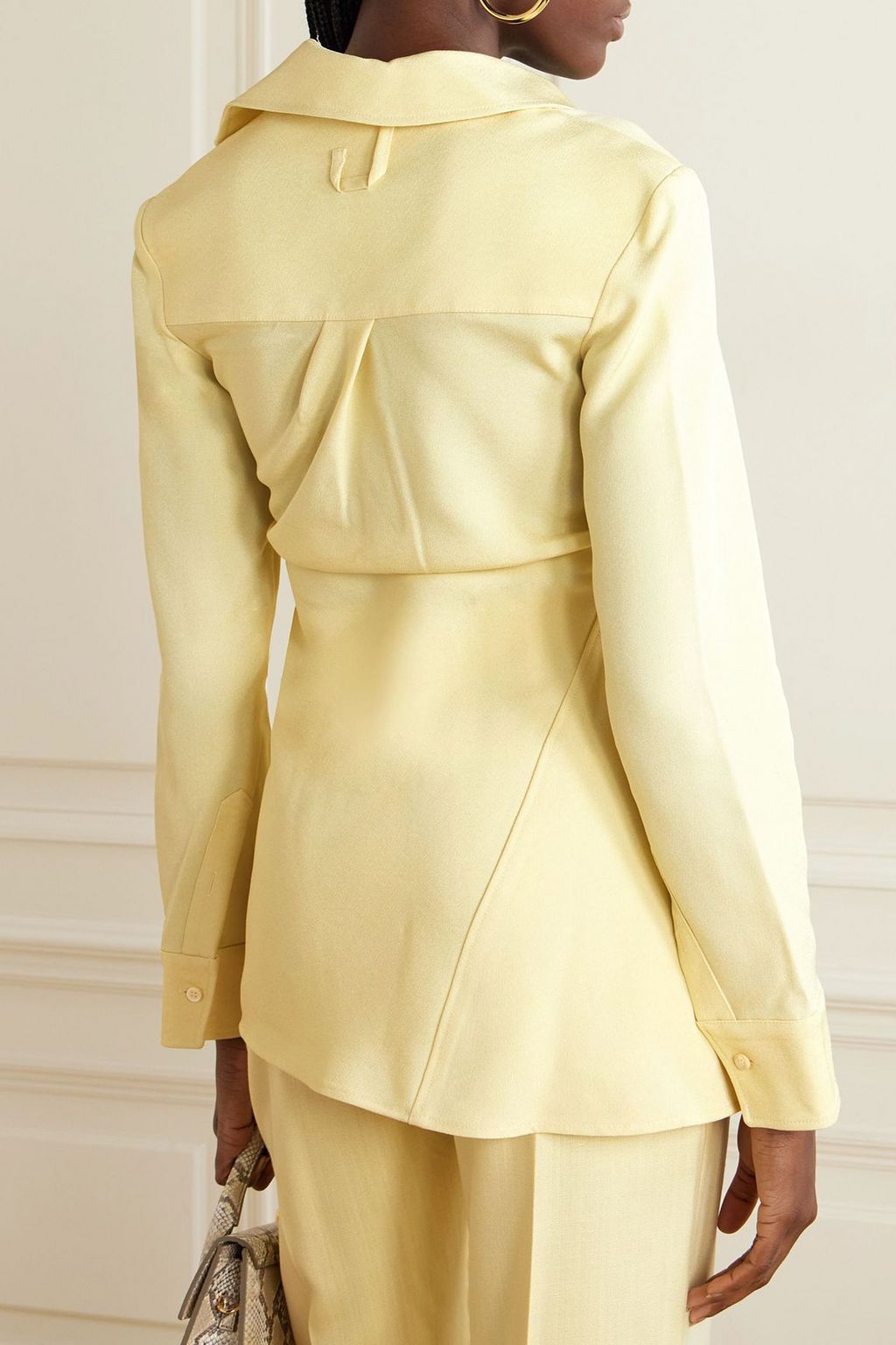 JACQUEMUS Pablo asymmetric grain de poudre shirt